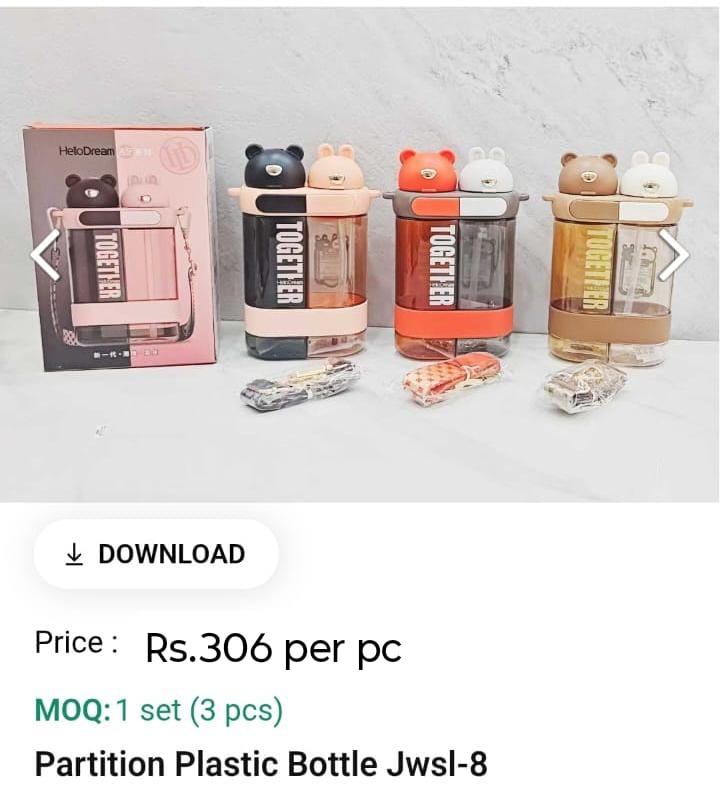 Partition Plastic Water Bottle