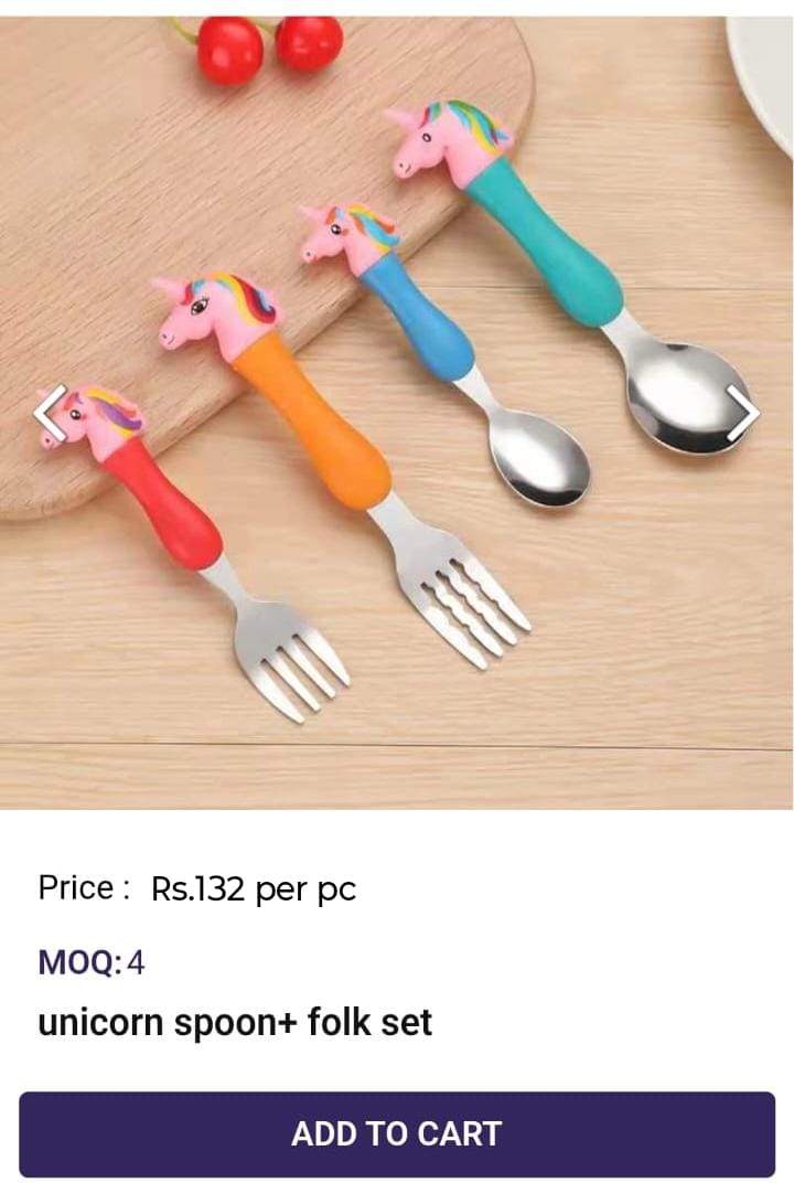 Unicorn Spoon and Folk Set