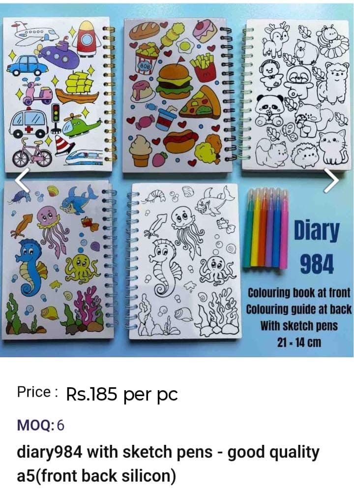 Diary With Sketch Pens