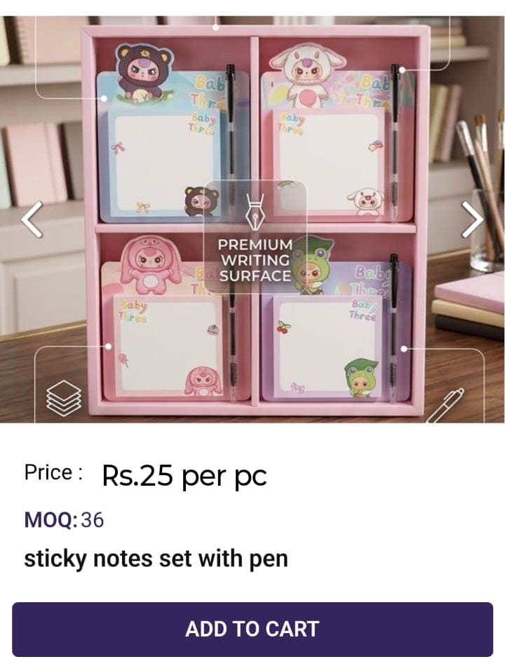 Stick Notes Set With Pen