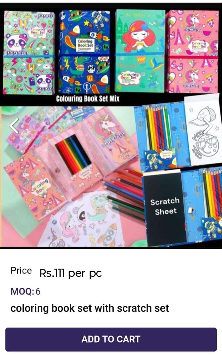 Coloring Book Set With Scratch Set