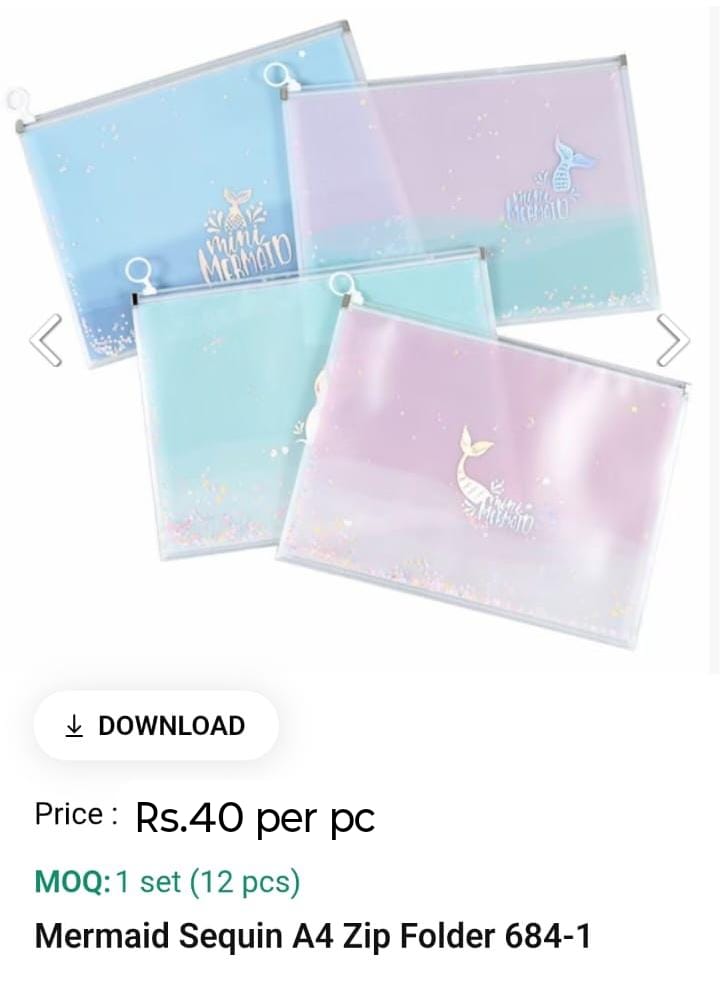 Mermaid Sequin A4 Zip Folder