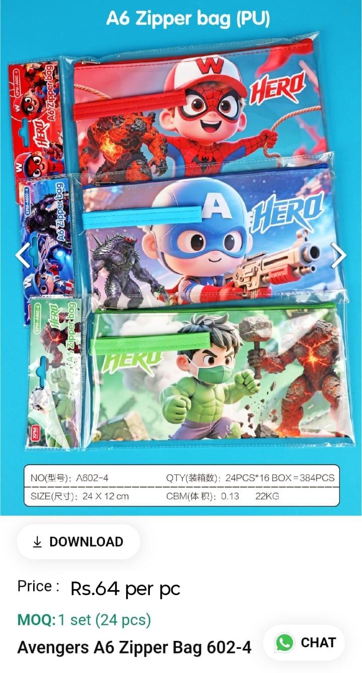 Avengers A6 Zipper Bag
