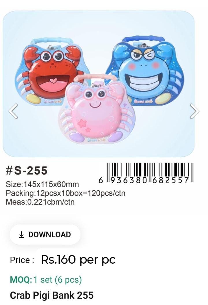 Cute Crab Pigi Bank