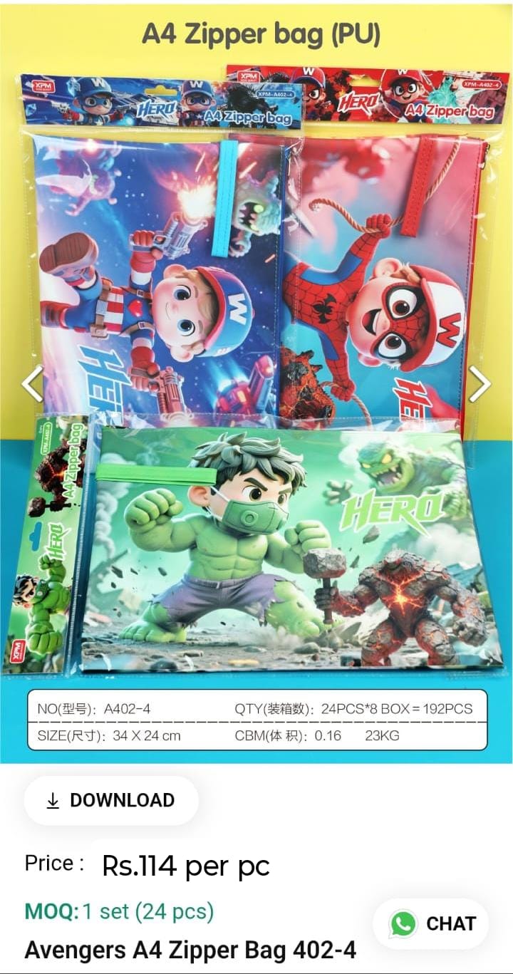 Avengers A4 Zipper Bag
