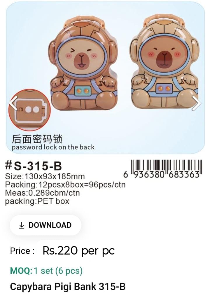 Capybara Pigi Bank