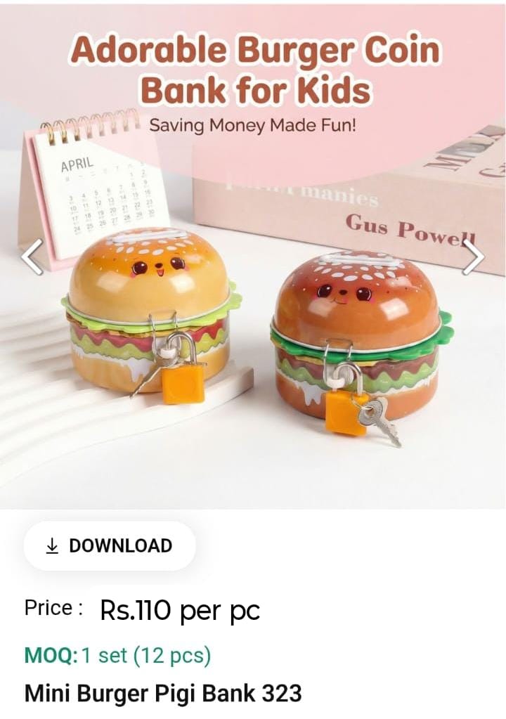 Mini Burger Pigi Bank