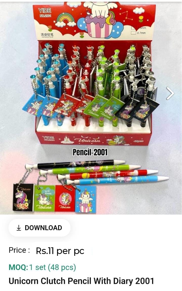 Unicorn Clutch Pencil With Diary