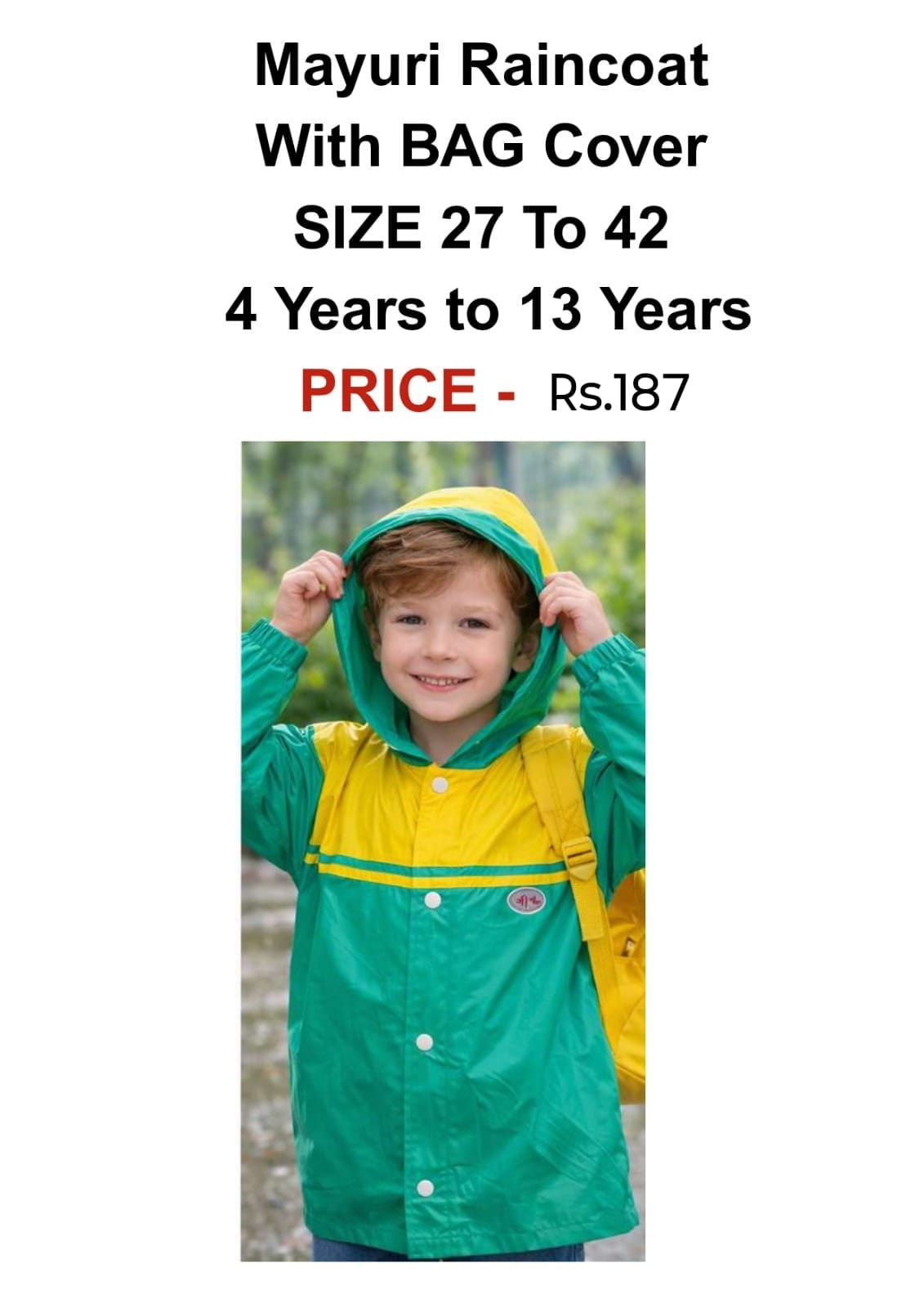 Mayuri Raincoat With Bag Cover