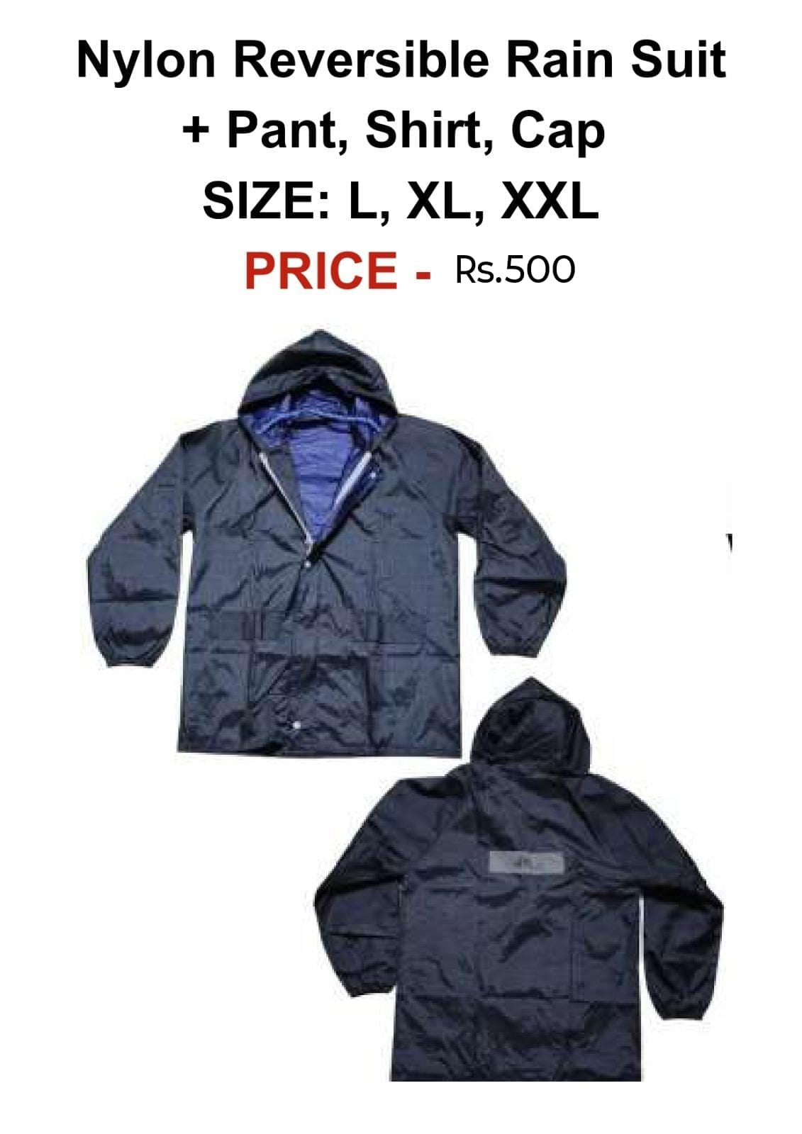 Nylon Reversible Raincoat