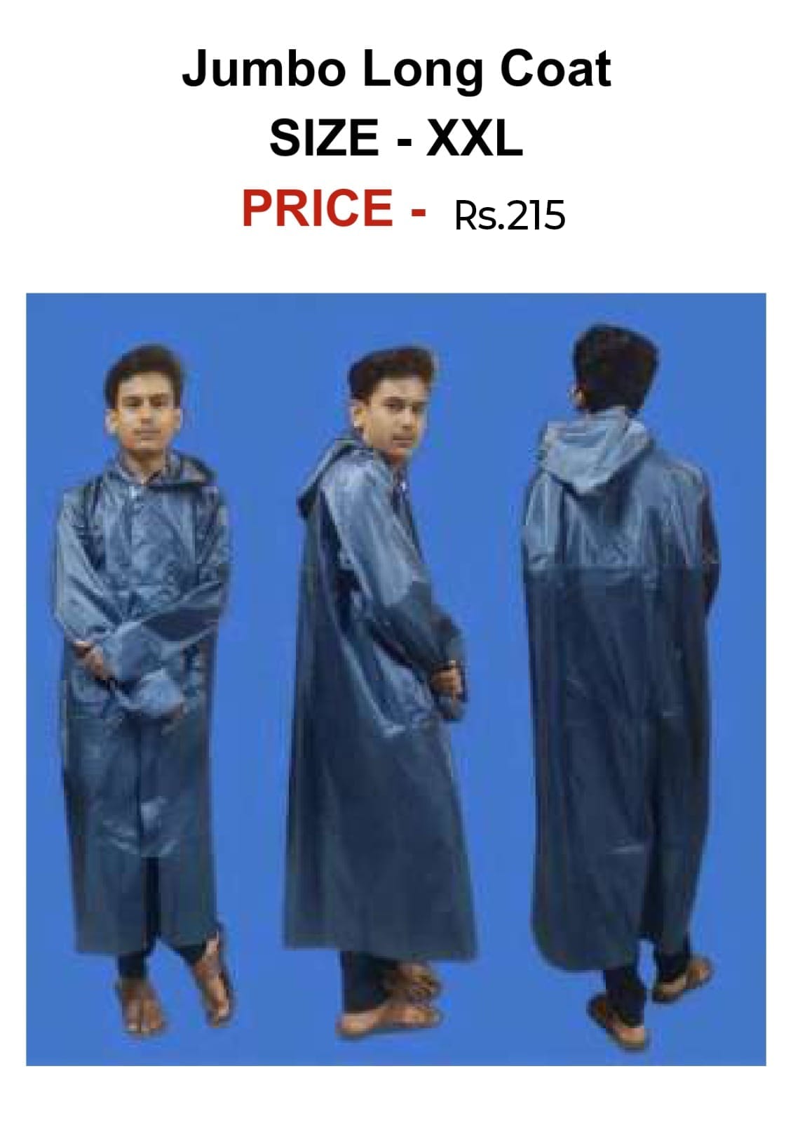 Jumbo Long Raincoat