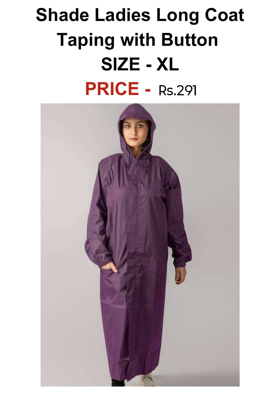 Shade Ladies Long Raincoat