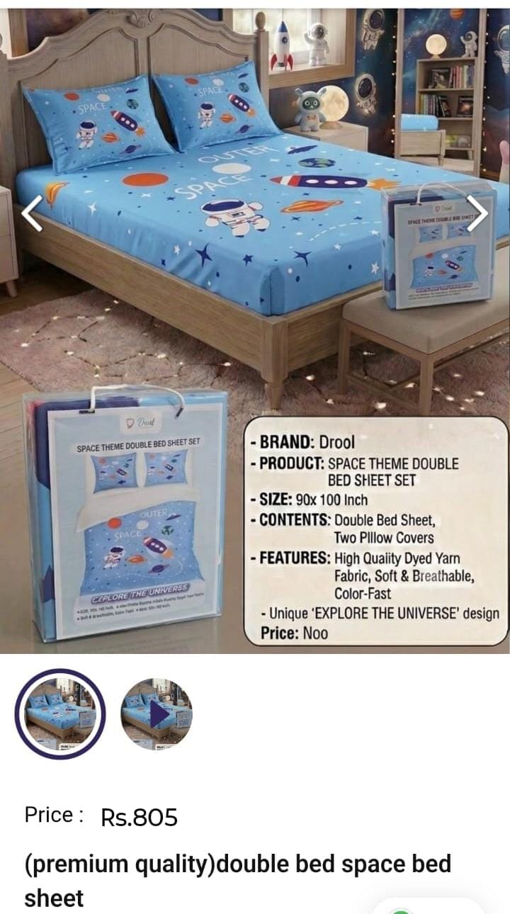 Double Bed Space Bed Sheet