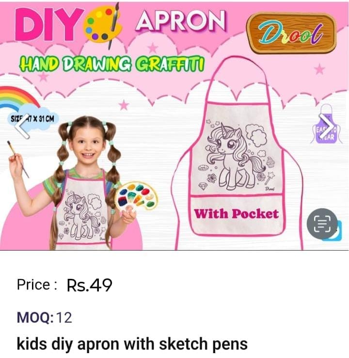 Kids Diy Spron With Sketch Pens
