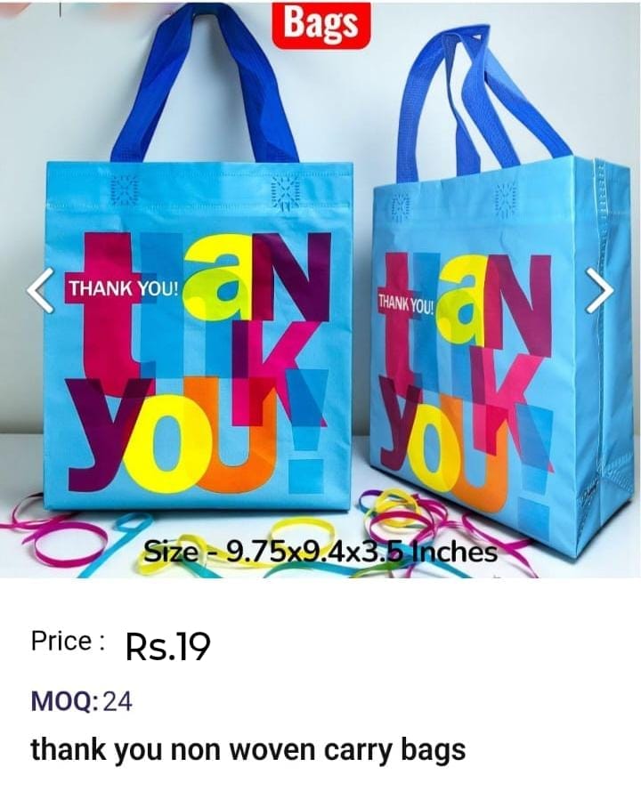 Thank You Non Woven Carry Bag