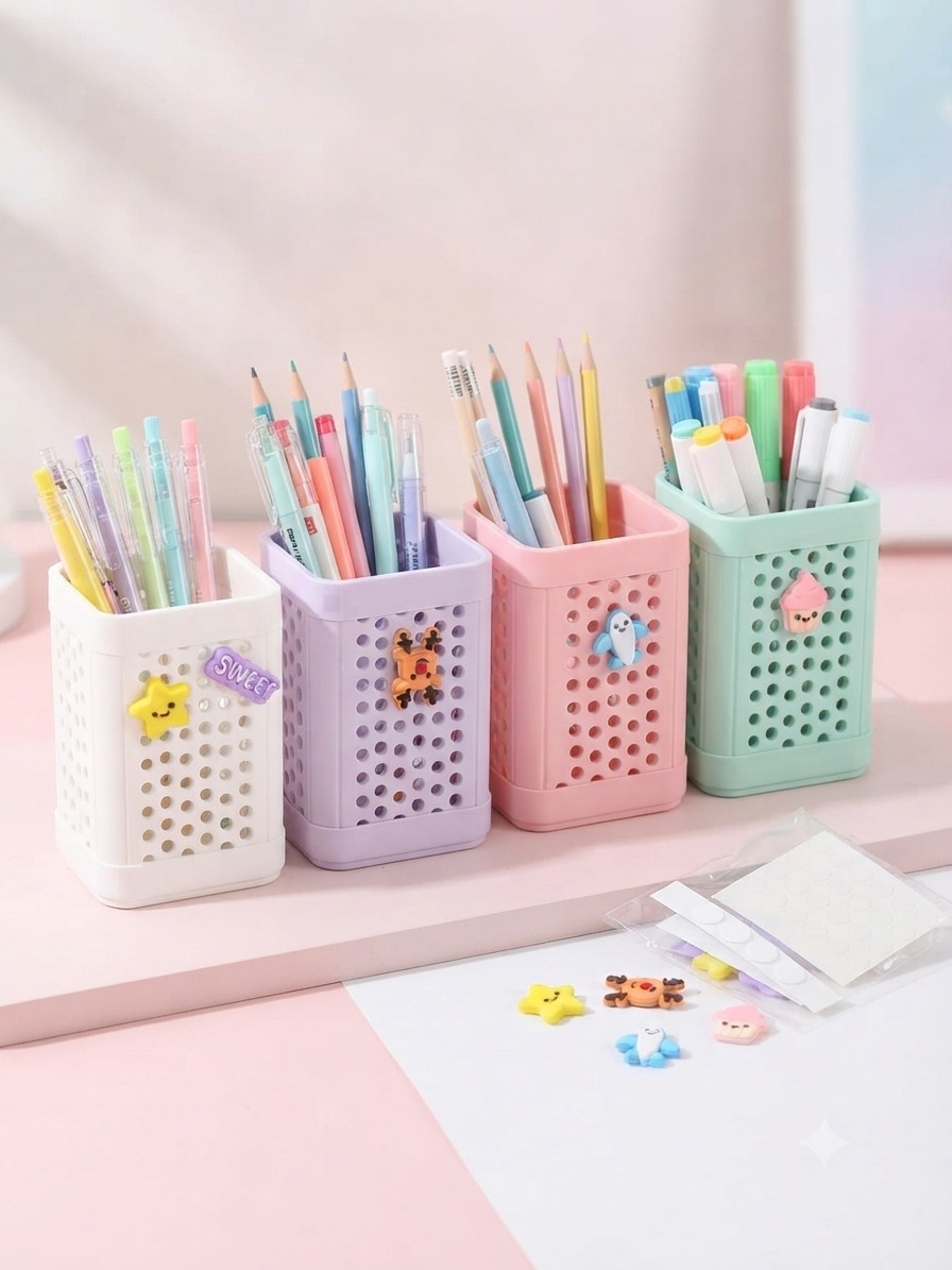 Customizable Pen Stand with cute stickers