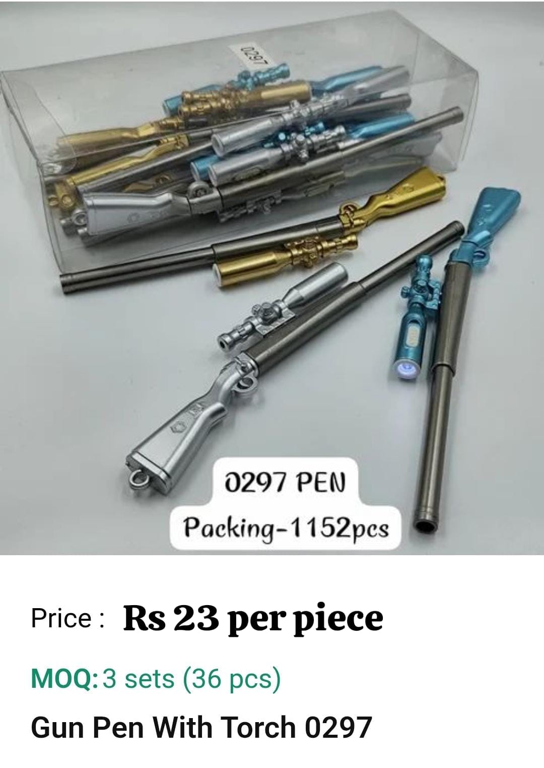 Gun Pen With Torch Kids Pen