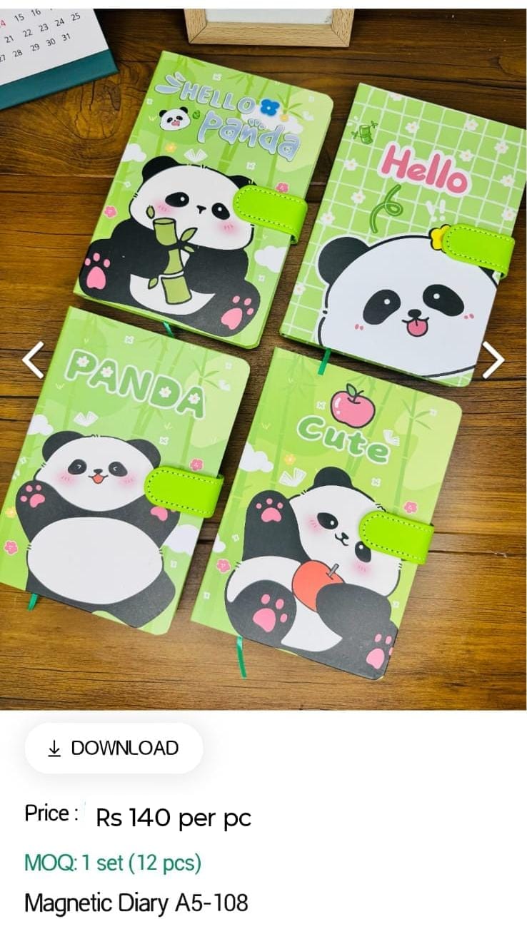 Magnetic Kids Panda  Diary