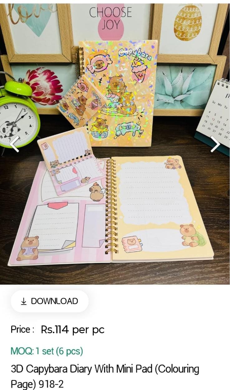 Capbara Kids Diary With Pad