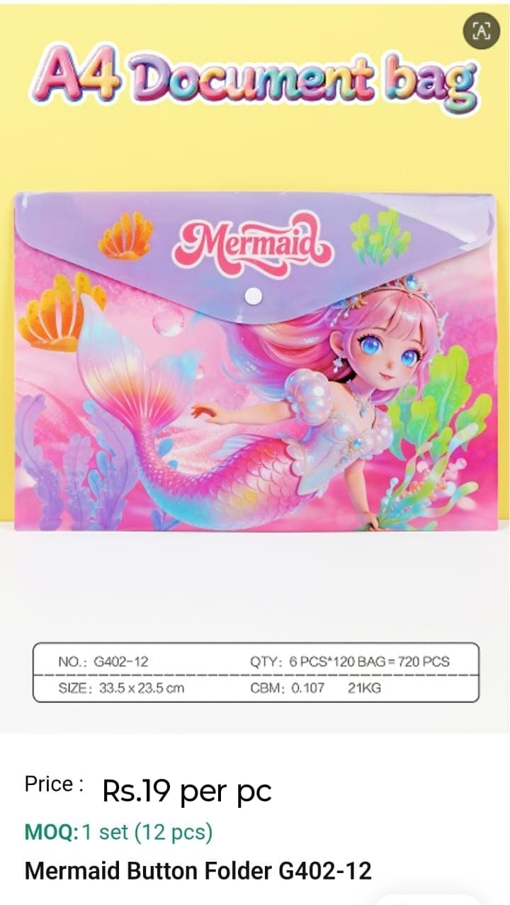 Mermaid Button Folder