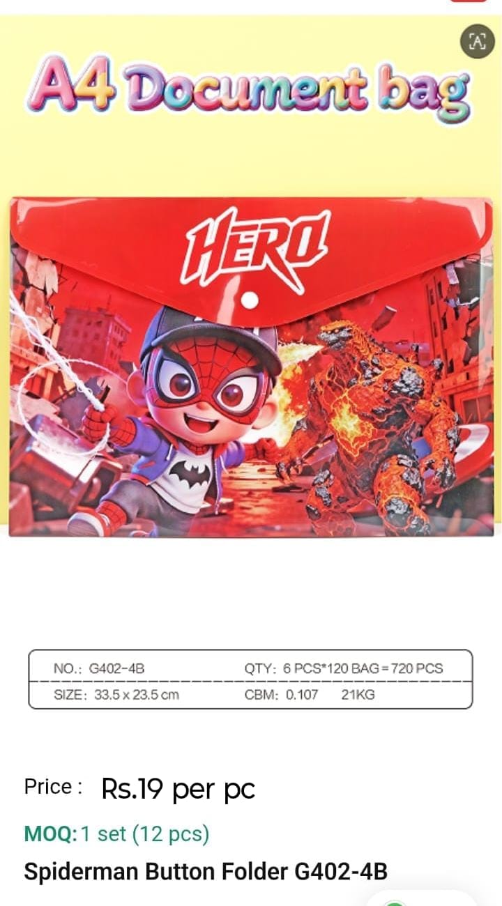 Sipderman Button Folder
