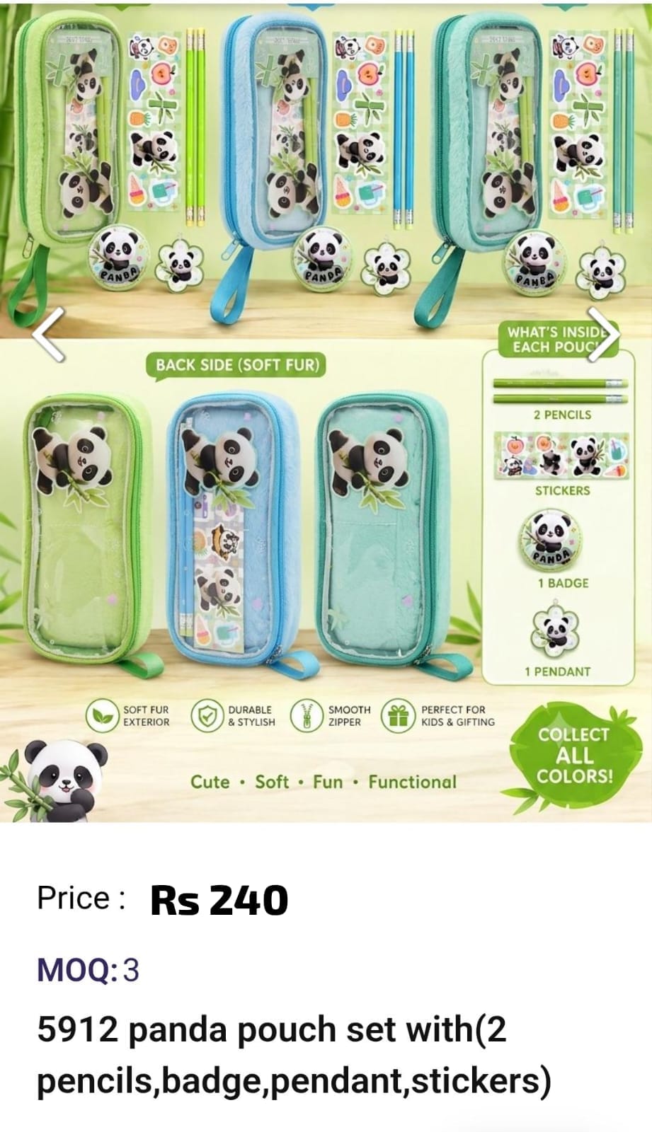Panda Pouch Kids Gift Set