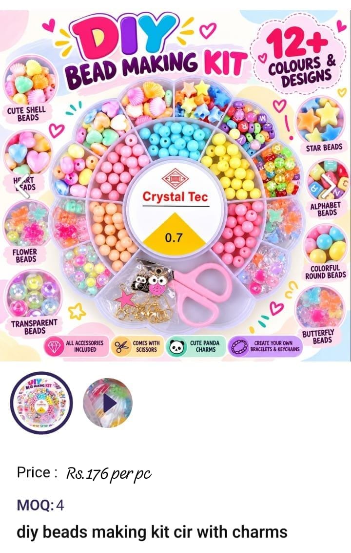 Diy Beads Making Kit Cir With Charms