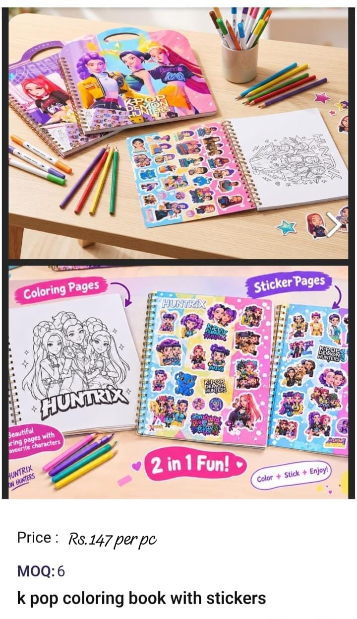K  Pop Coloring Book With Sticker