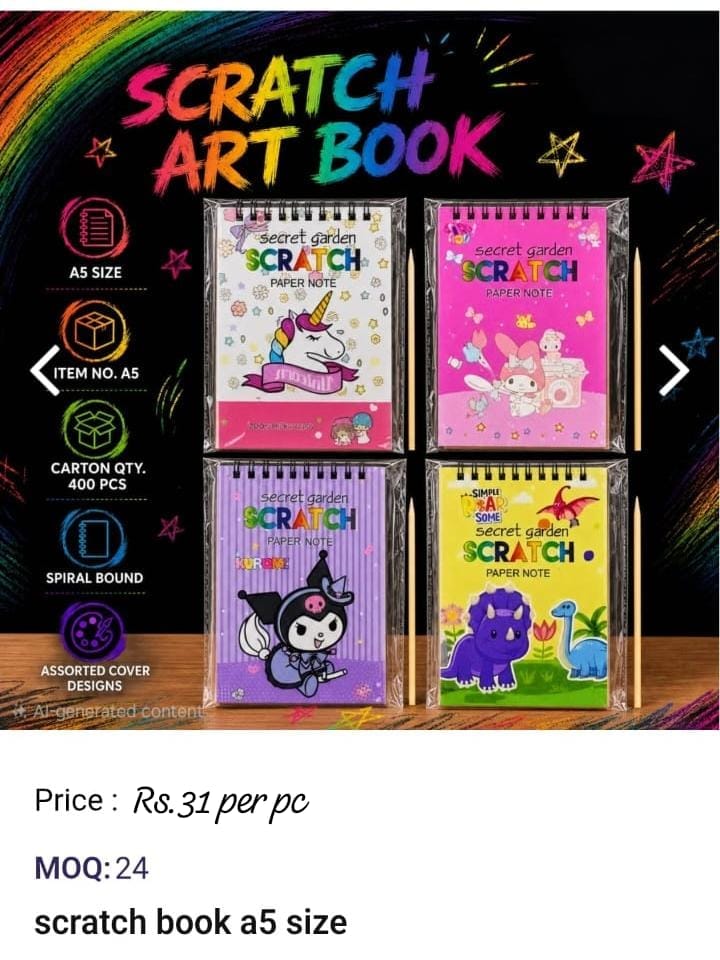 Scratch Book A5 Size