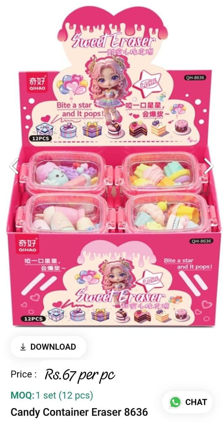 Candy Container Eraser