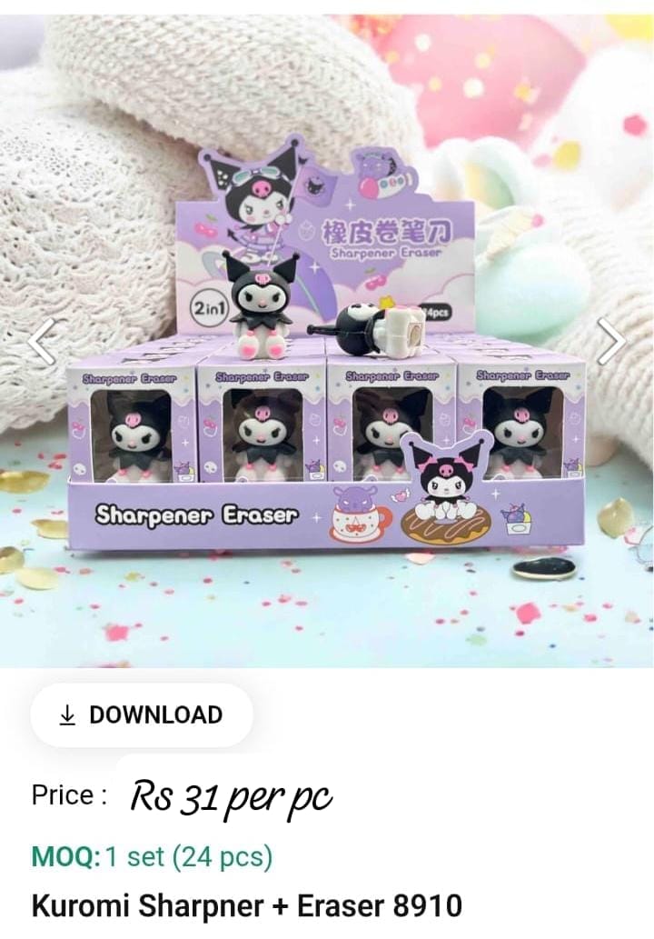 Kuromi Sharpner And Eraser
