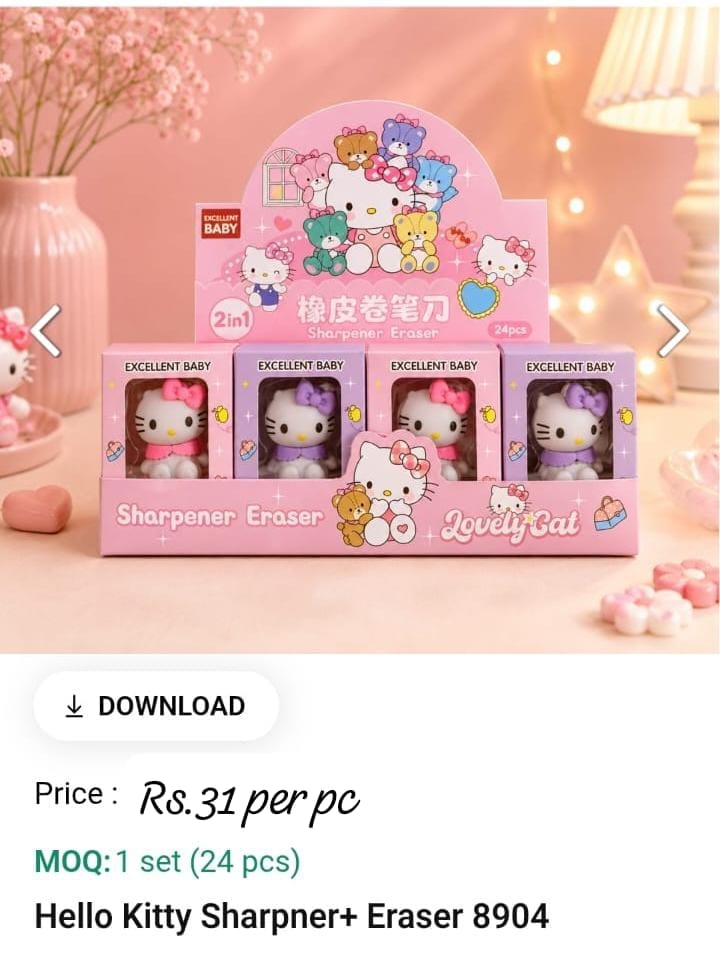 Hello Kitty Sharpner And Eraser