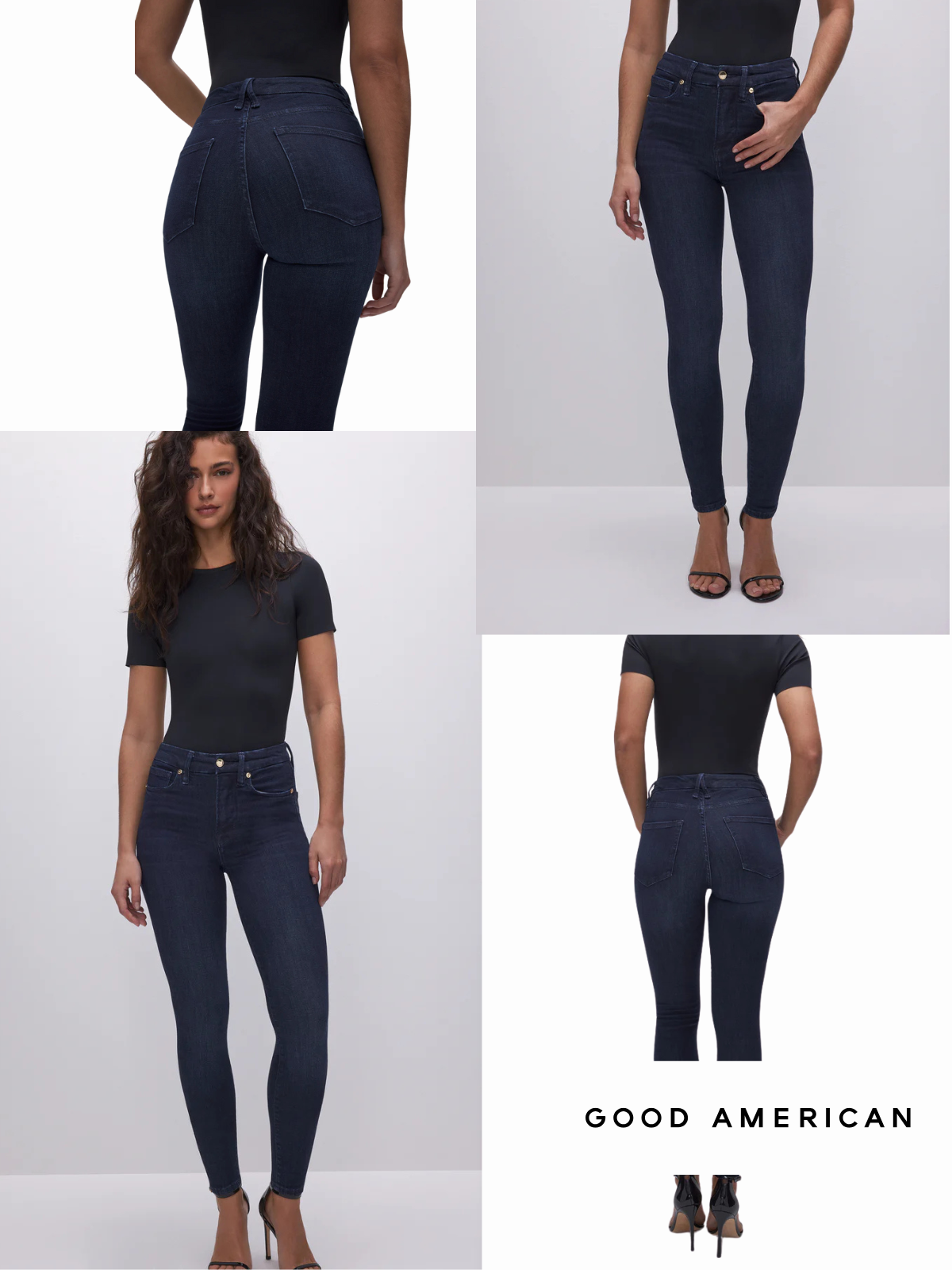 Stylishly showcase your curves with these dark wash skinny jeans, perfectly designed for a flattering fit and elegant silhouette.