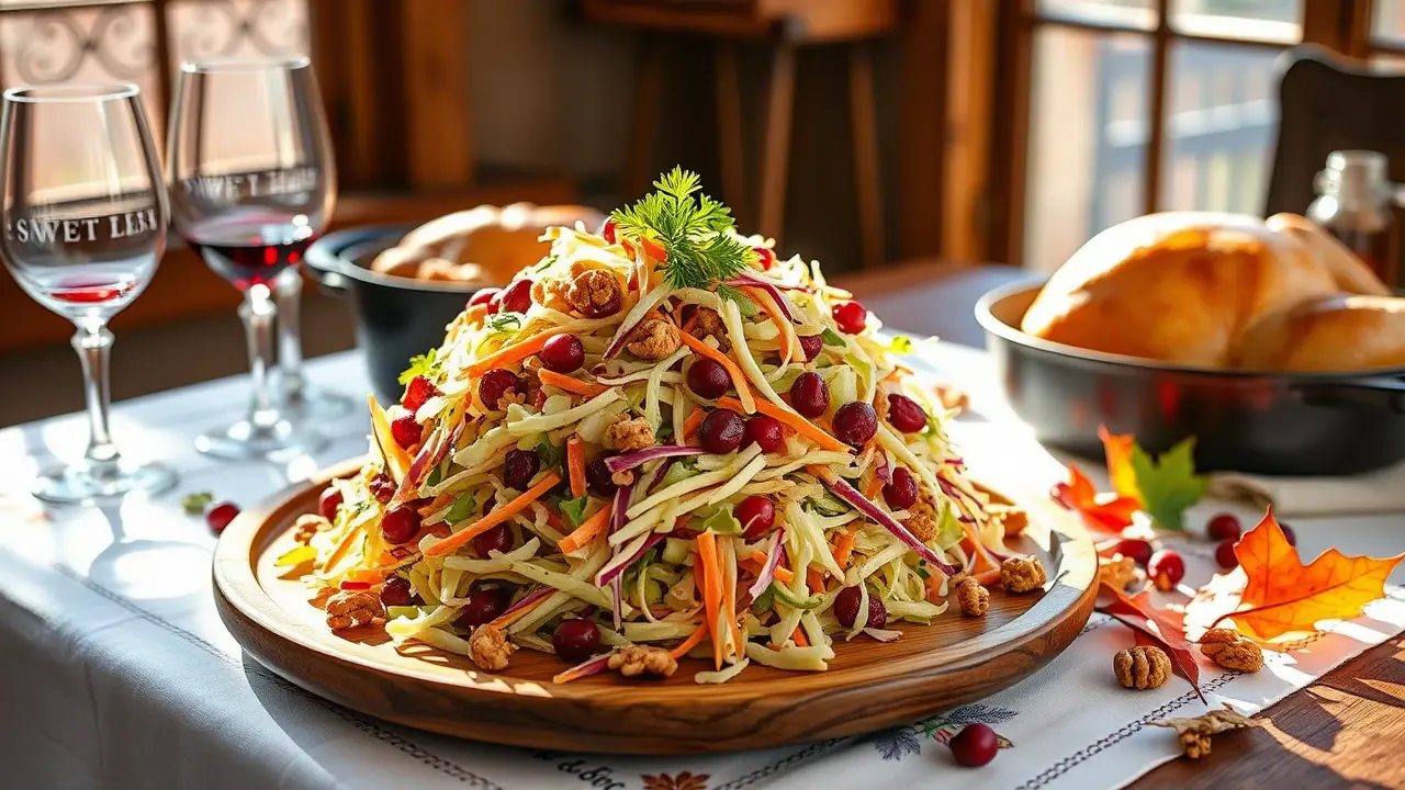 Apple Cranberry Slaw with Celery Seed Dressing