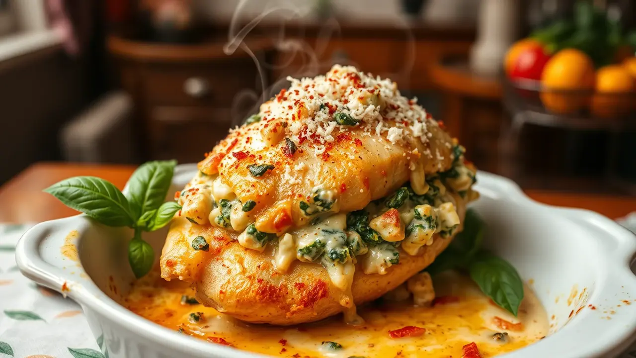 Spinach Artichoke Baked Chicken