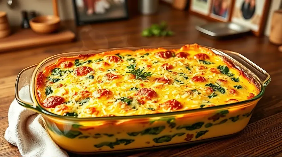 Spinach and Bell Pepper Egg Bake