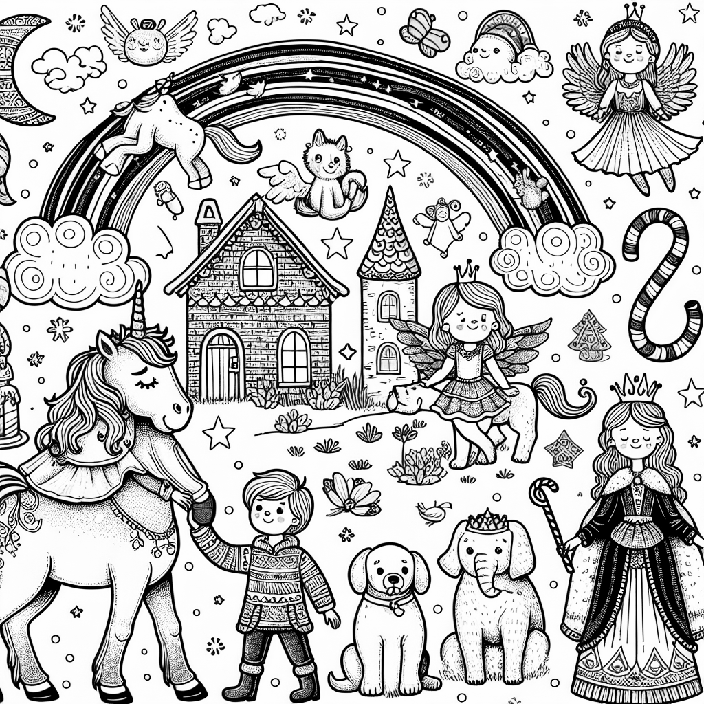 angel, candycane, dog, elephant, house, prince, princess, queen, rainbow, unicorn