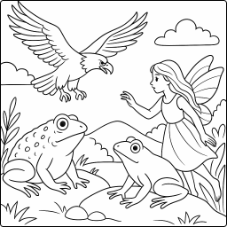 eagle, fairy, frog, toad