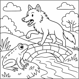 bridge, toad, wolf