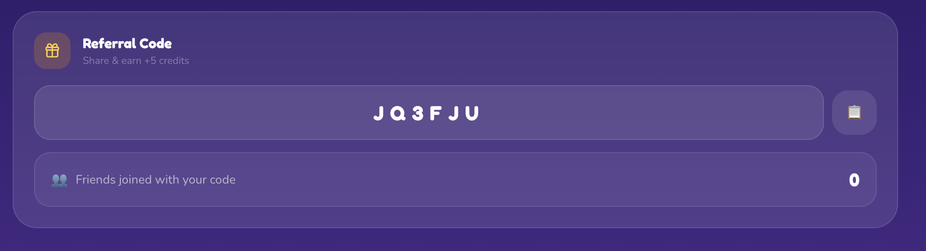 The referral code