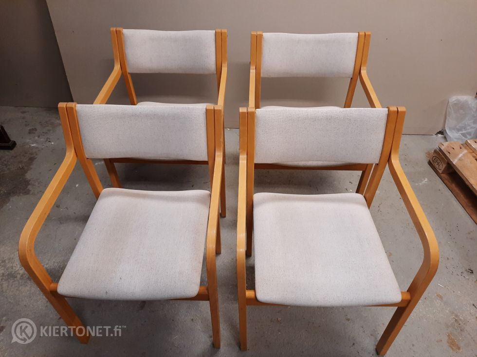 Martelan Kari 1-tuolit käsinojilla, vaalea beige 4 kpl – Kiertonet.fi