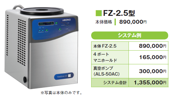 凍結乾燥機 Labconco Corporation 真空凍結乾燥機-50℃　FZ-2.5