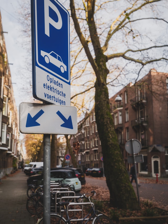 Public EV charging signage