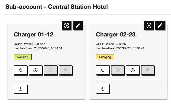 Sub-account management at Killswitch EV Charger management