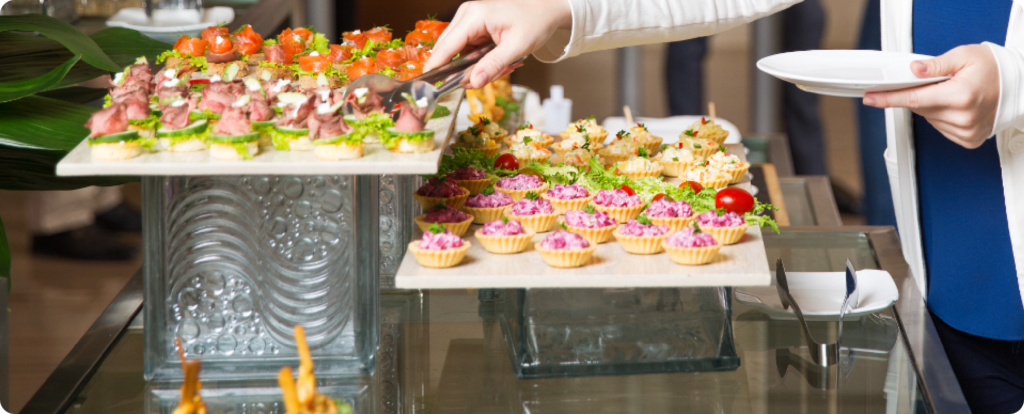 Catered reception for families after a cremation or memorial service at Bunker