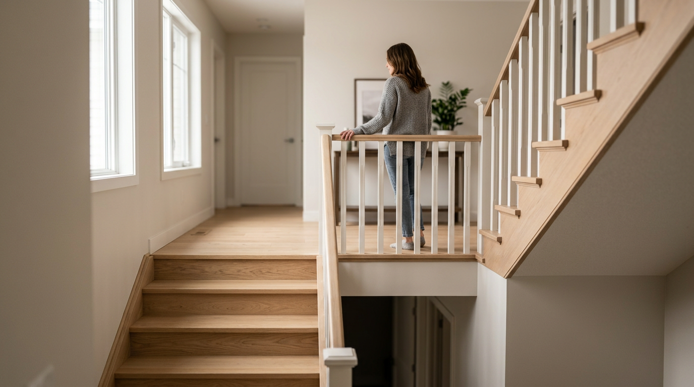Minimum Top Landing Size for Interior Stairs: NBC 9.8.6.3.(1) and Alberta Requirements