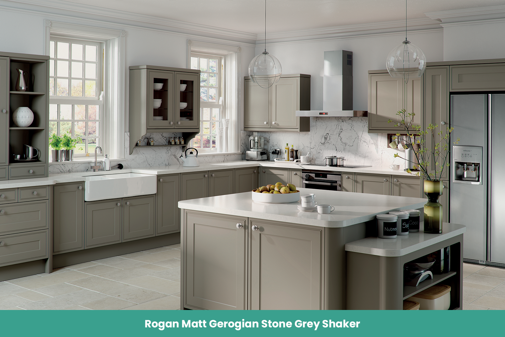 Rogan Matt Gerogian Stone Grey Shaker Kitchen