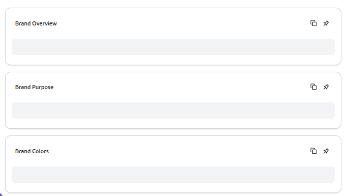 Brand Information Fields