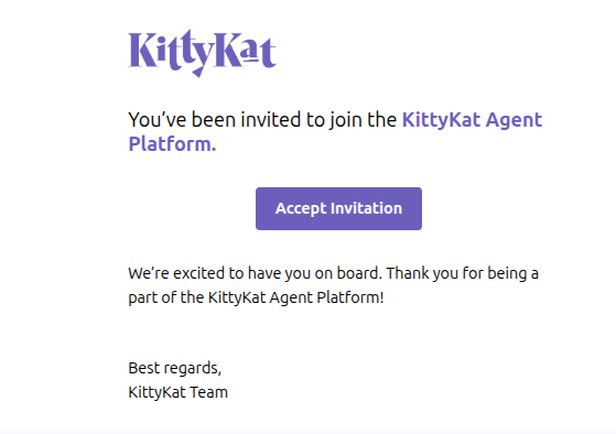 KittyKat Invitation Screenshot