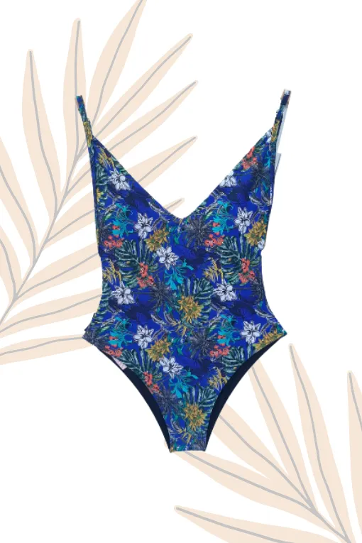 Cayena One Piece Blue Flowers